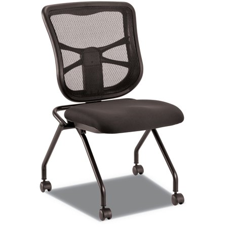 ALERA Elusion Mesh Nesting Chairs, Black Seat/Black Back, Black Base, PK2 ALEEL4915
